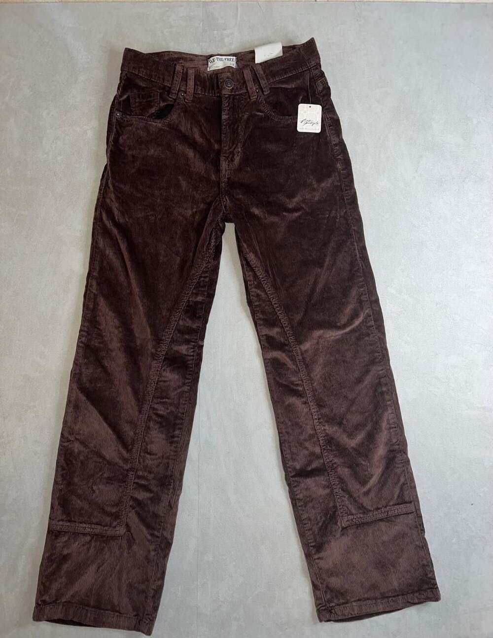 Free People We The Free Risk Taker High Rise Straight Corduroy Pants Size 27 Cho